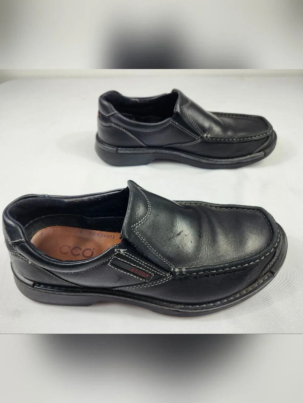 ECCO Black Leather Slip-On Men’s Loafers Size EU 43